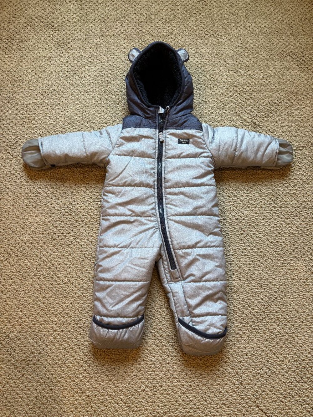 Osh Kosh B’gosh 6-9M Blue and Gray Baby Snowsuit